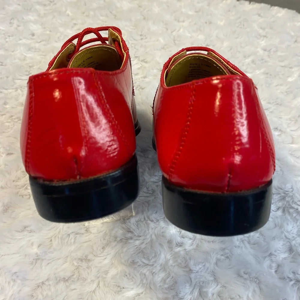 GLIDERS BY LIBERTY tie boys Leather Oxford Dress Shoe India Sz 13 LS-1005 RED
